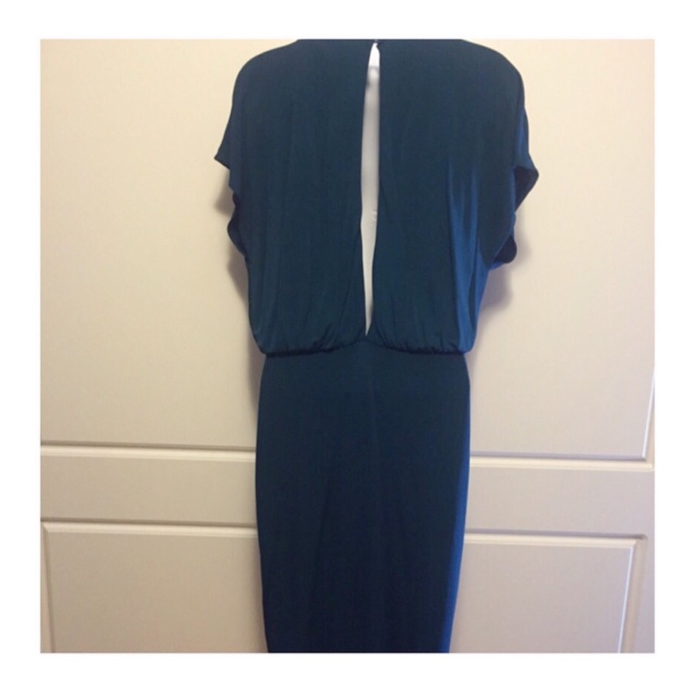 Haute Hippie Teal Twist Front Jersey Dress NWT - Picture 3 of 6